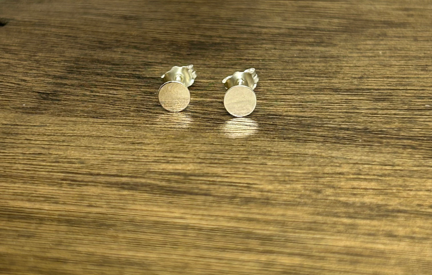Flat Circle Stud Earrings