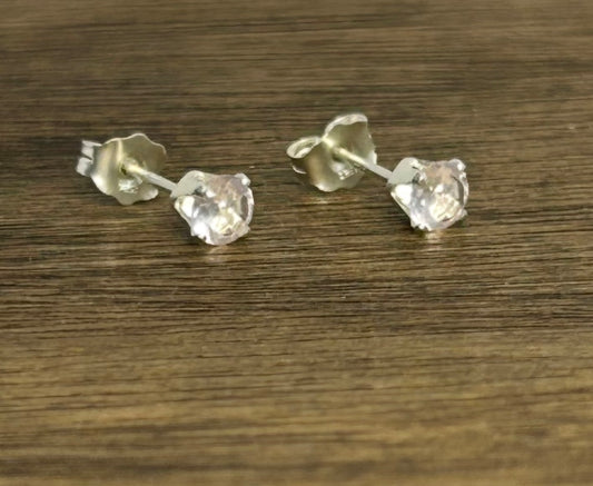 Rose Quartz 4mm Stud Earrings