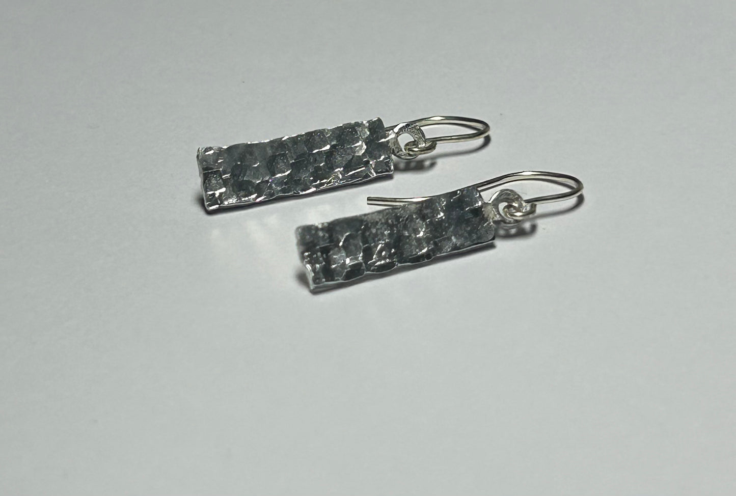Handcrafted Hammered Silver Aluminum Earrings with Sterling Silver Earwires