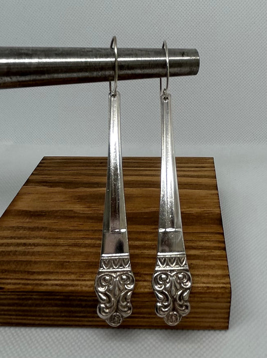 Handcrafted Vintage Fork Earrings – Silver Plate with Sterling Earwires
