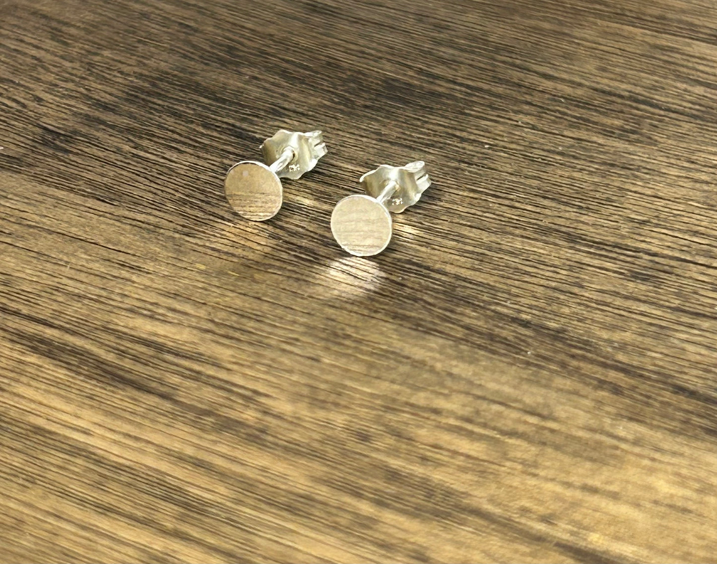 Flat Circle Stud Earrings