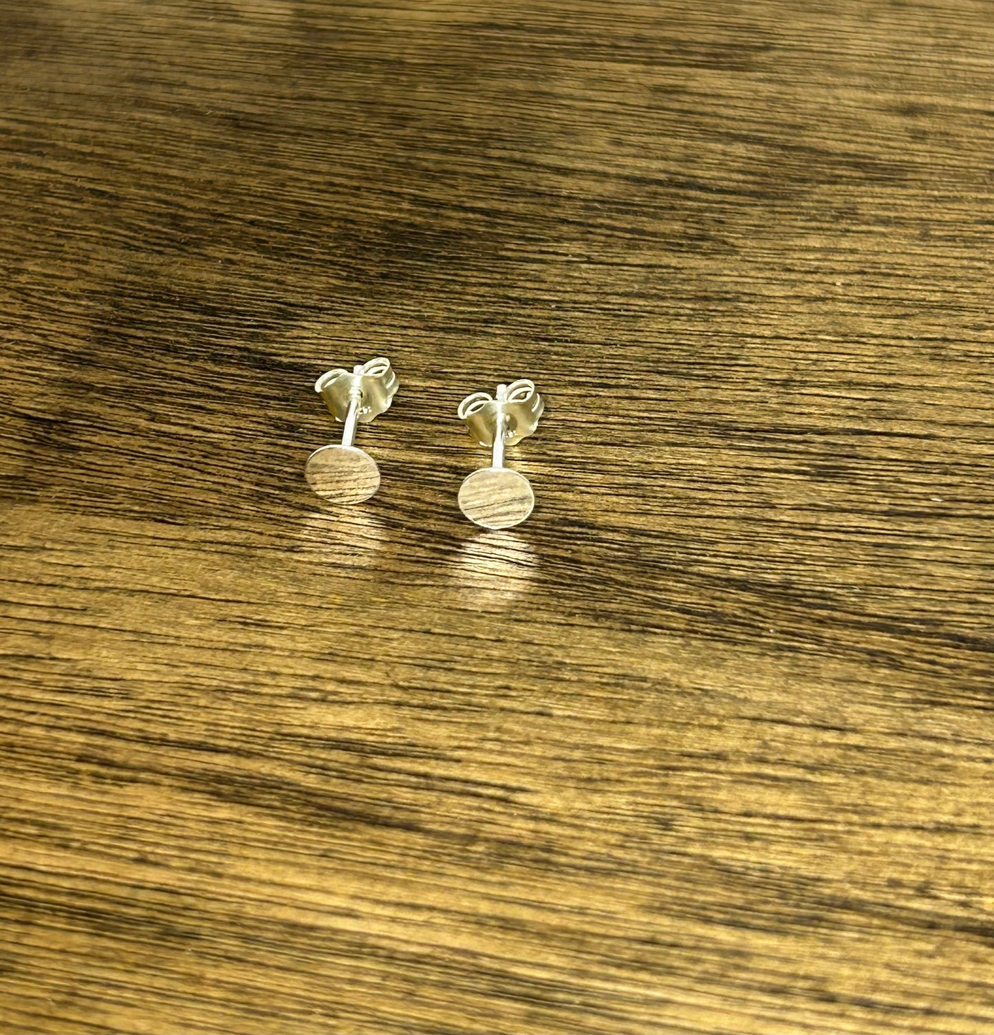 Flat Circle Stud Earrings