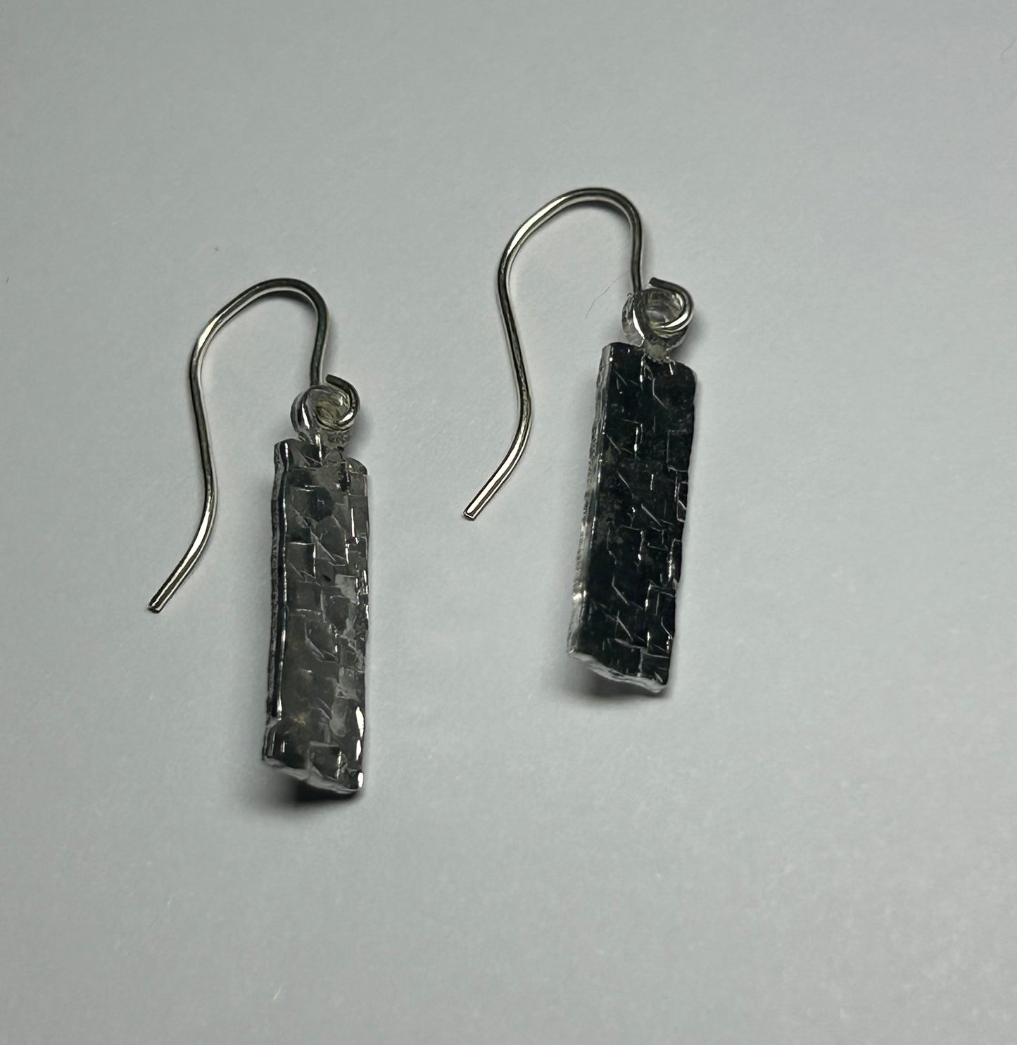 Handcrafted Hammered Silver Aluminum Earrings with Sterling Silver Earwires