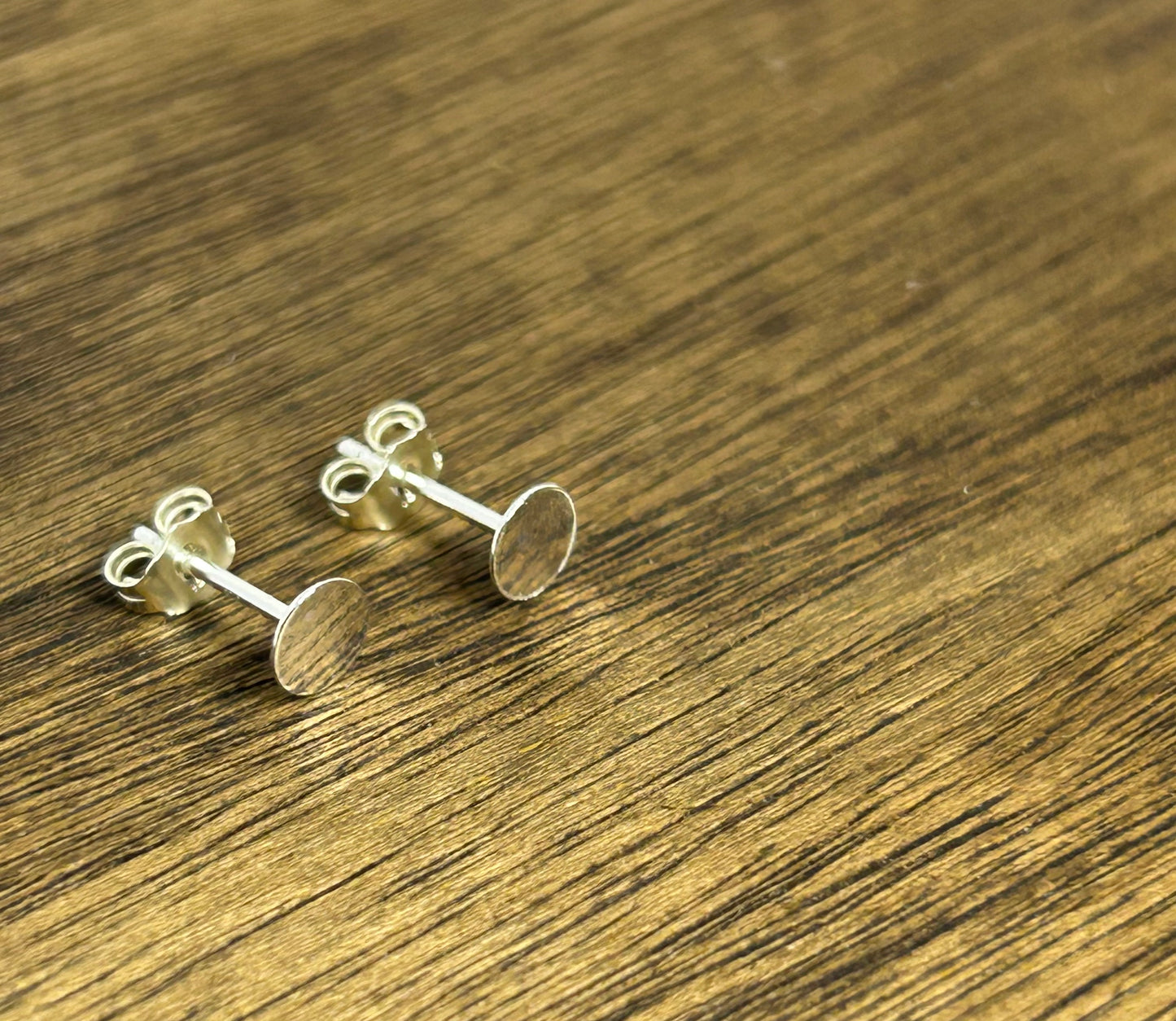 Flat Circle Stud Earrings