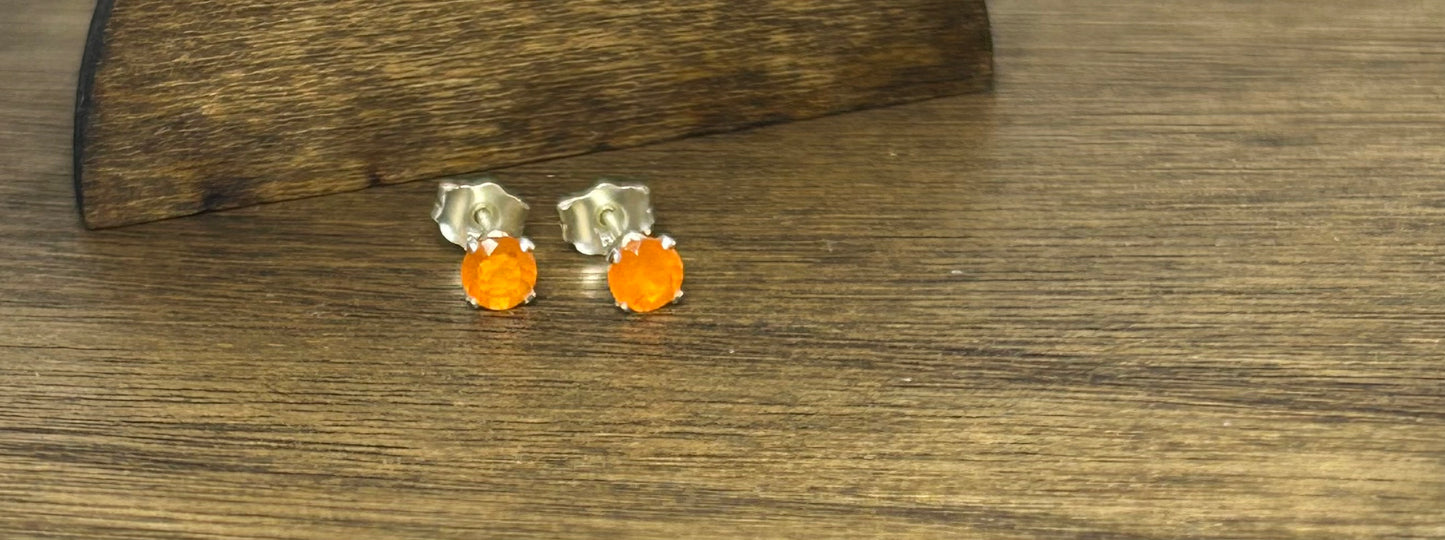 Carnelian 4mm Stud Earrings