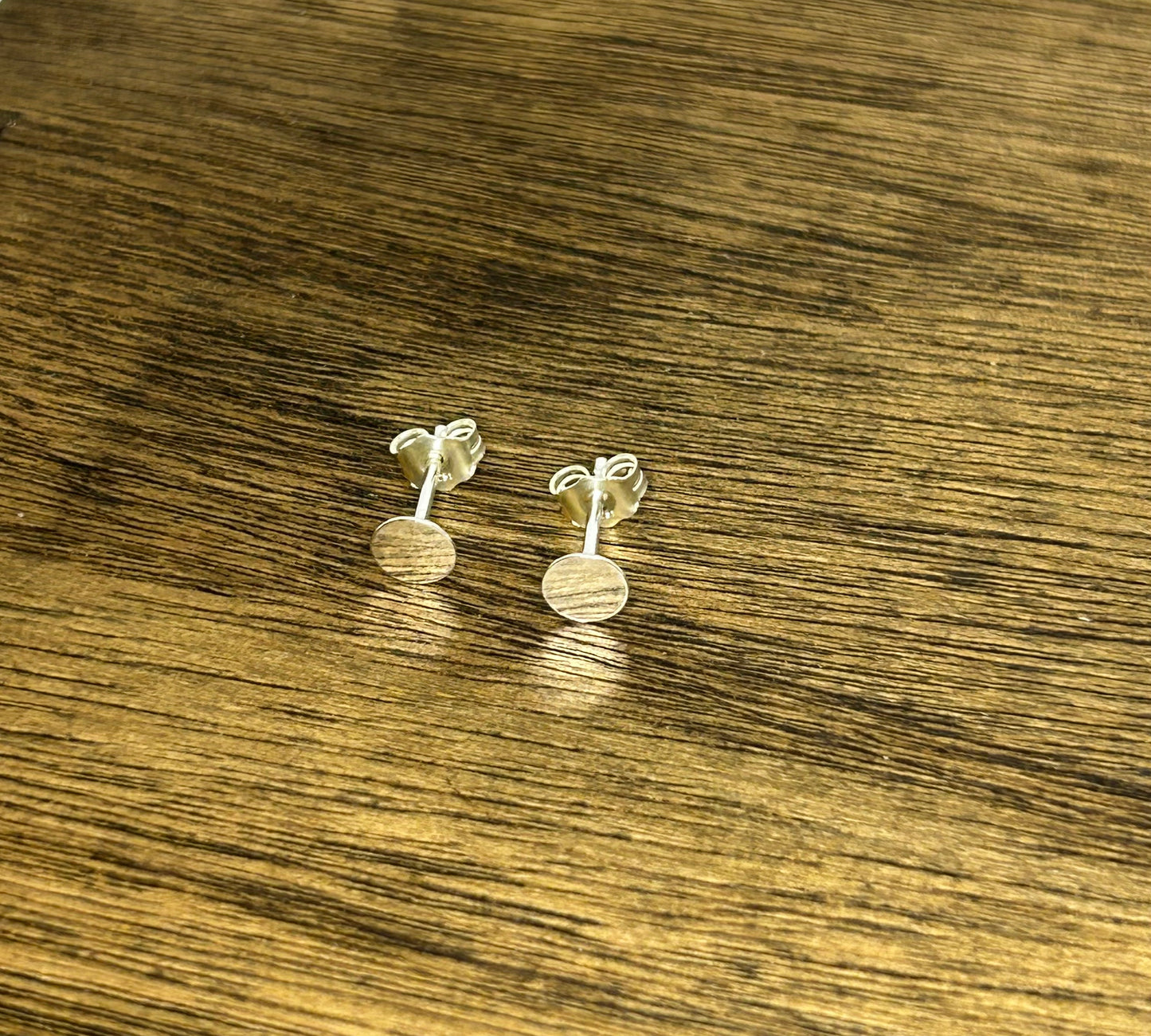 Flat Circle Stud Earrings