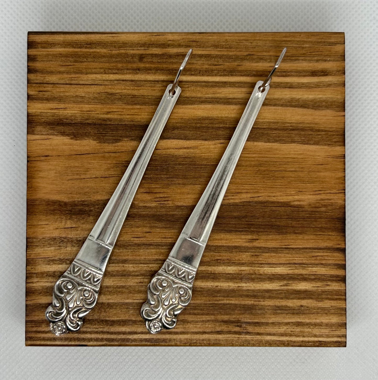 Handcrafted Vintage Fork Earrings – Silver Plate with Sterling Earwires