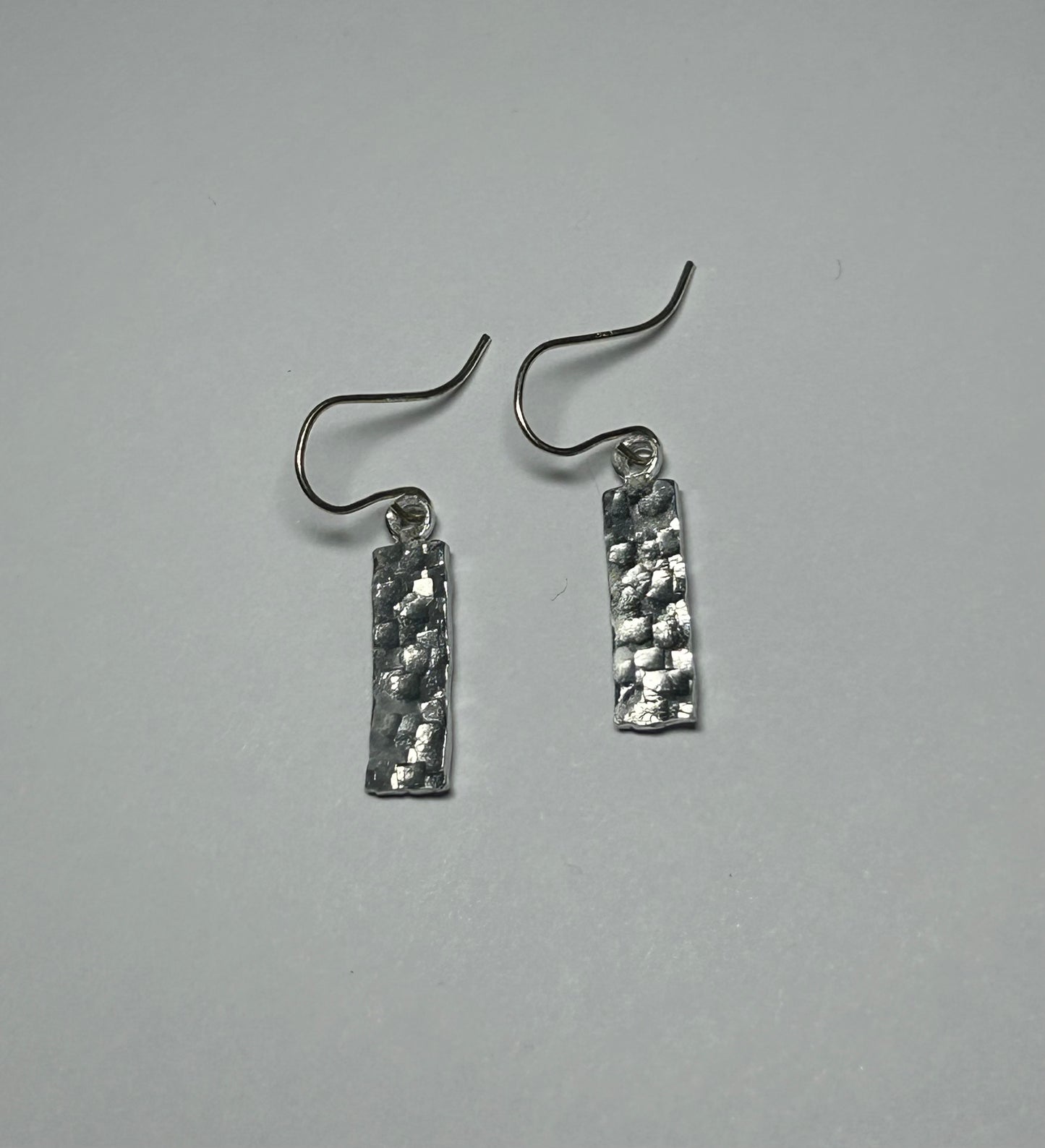 Handcrafted Hammered Silver Aluminum Earrings with Sterling Silver Earwires