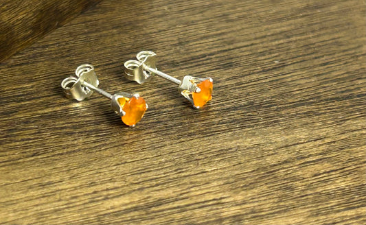 Carnelian 4mm Stud Earrings