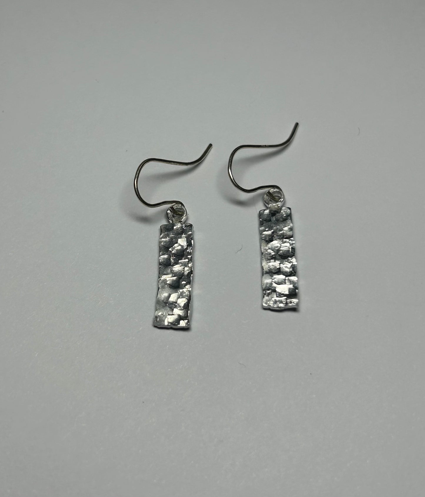 Handcrafted Hammered Silver Aluminum Earrings with Sterling Silver Earwires