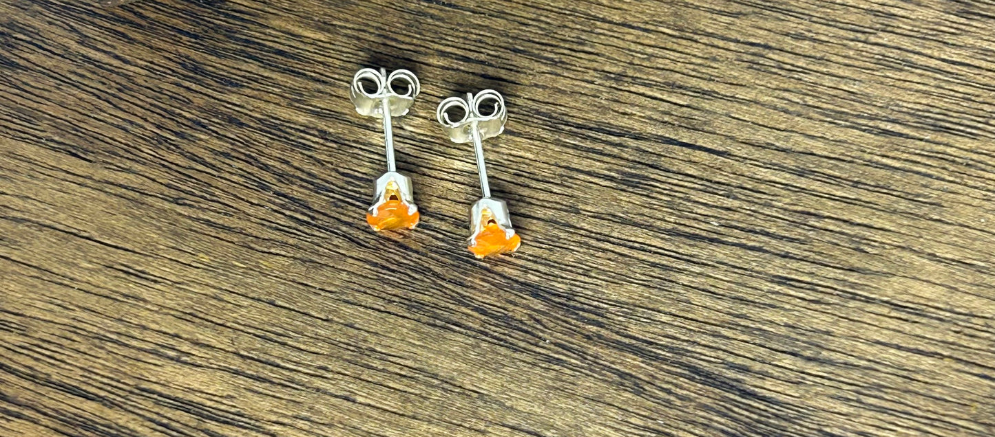 Carnelian 4mm Stud Earrings