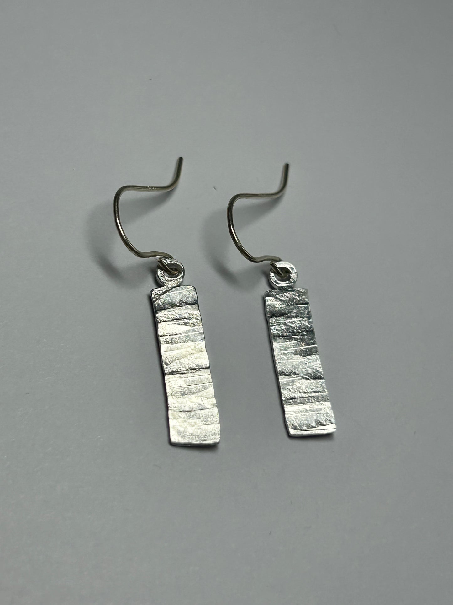 Hammered Silver Aluminum Earrings with Sterling Silver Earwires