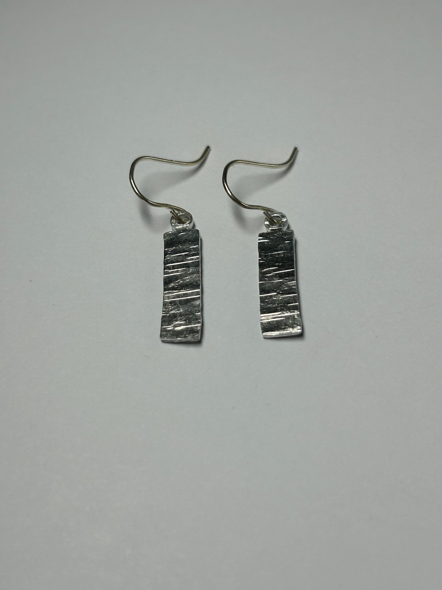Hammered Silver Aluminum Earrings with Sterling Silver Earwires