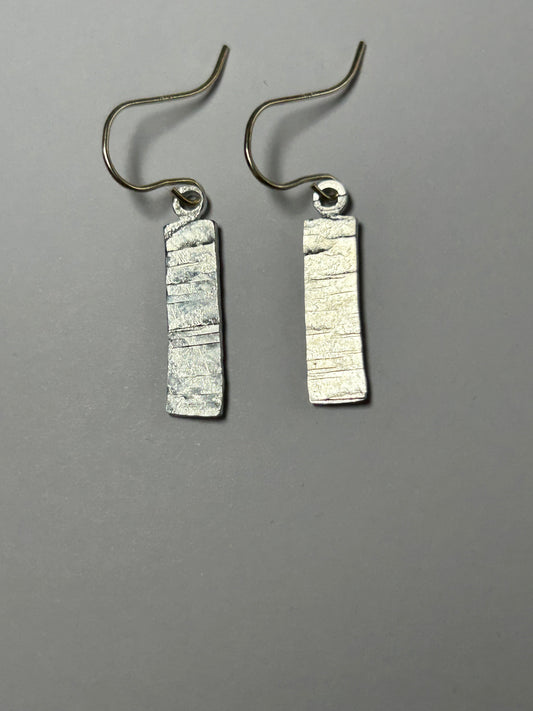 Hammered Silver Aluminum Earrings with Sterling Silver Earwires