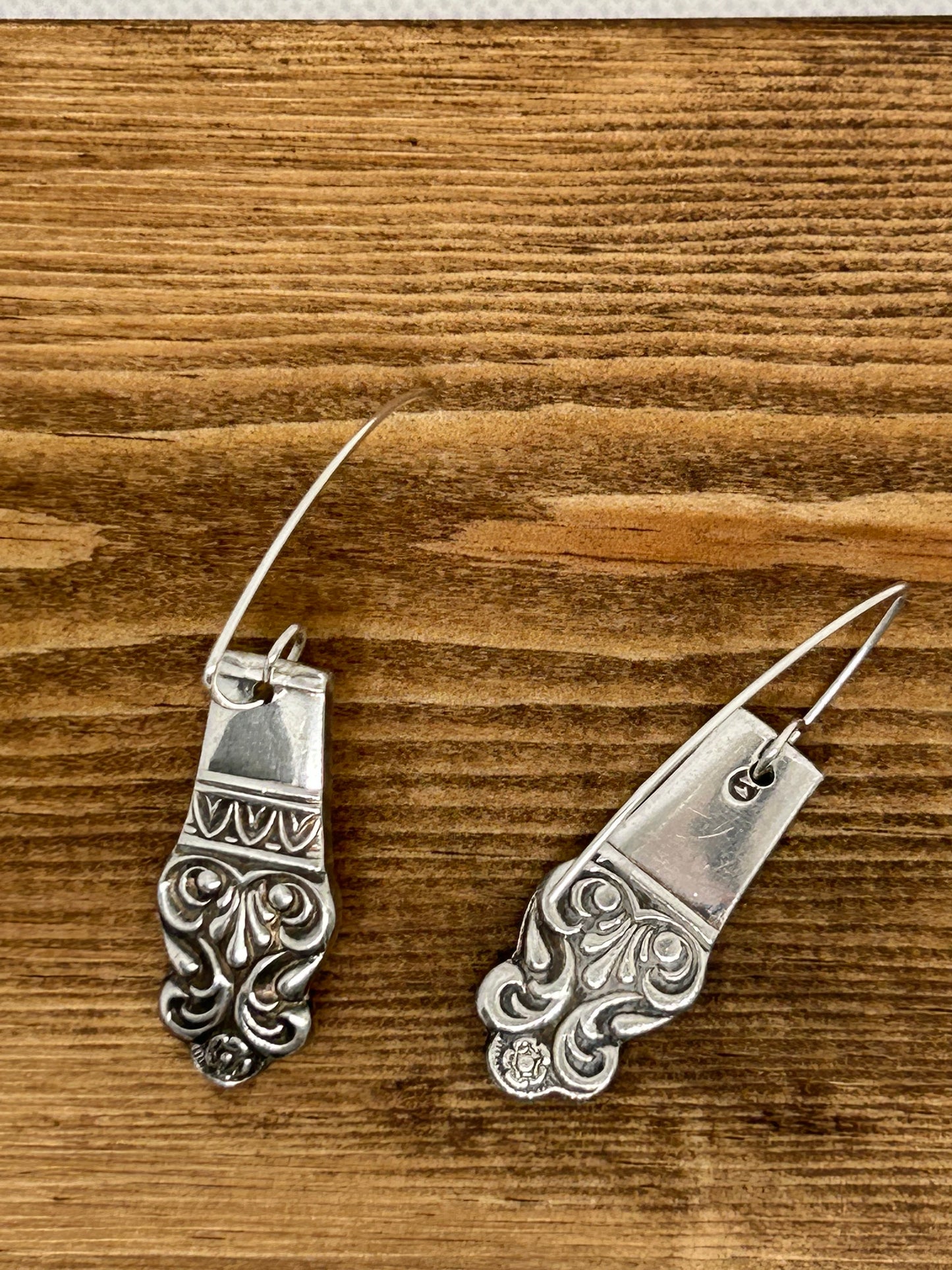 Vintage Elizabethan Pattern Dessert Fork Earrings