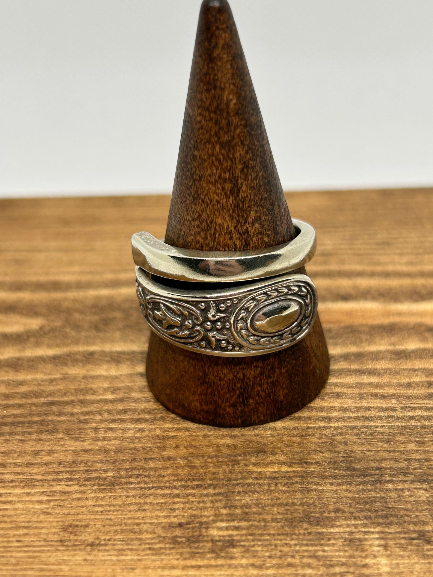 Silver Plated Spiral Spoon Ring