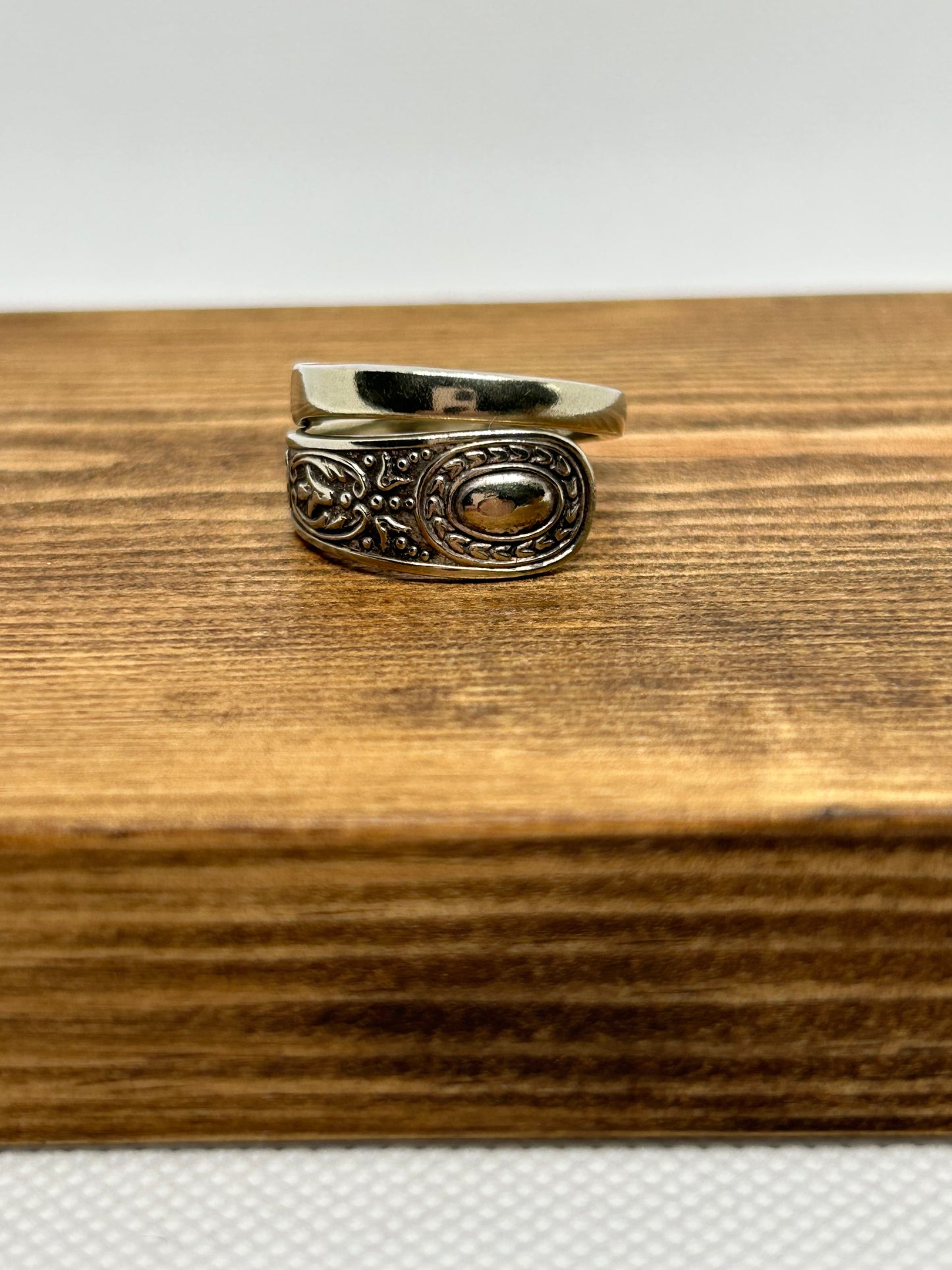 Silver Plated Spiral Spoon Ring