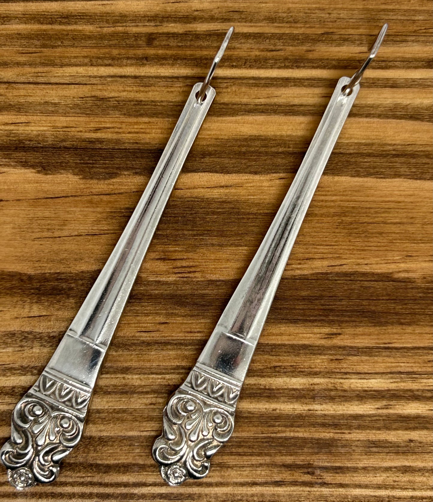 Handcrafted Vintage Fork Earrings – Silver Plate with Sterling Earwires