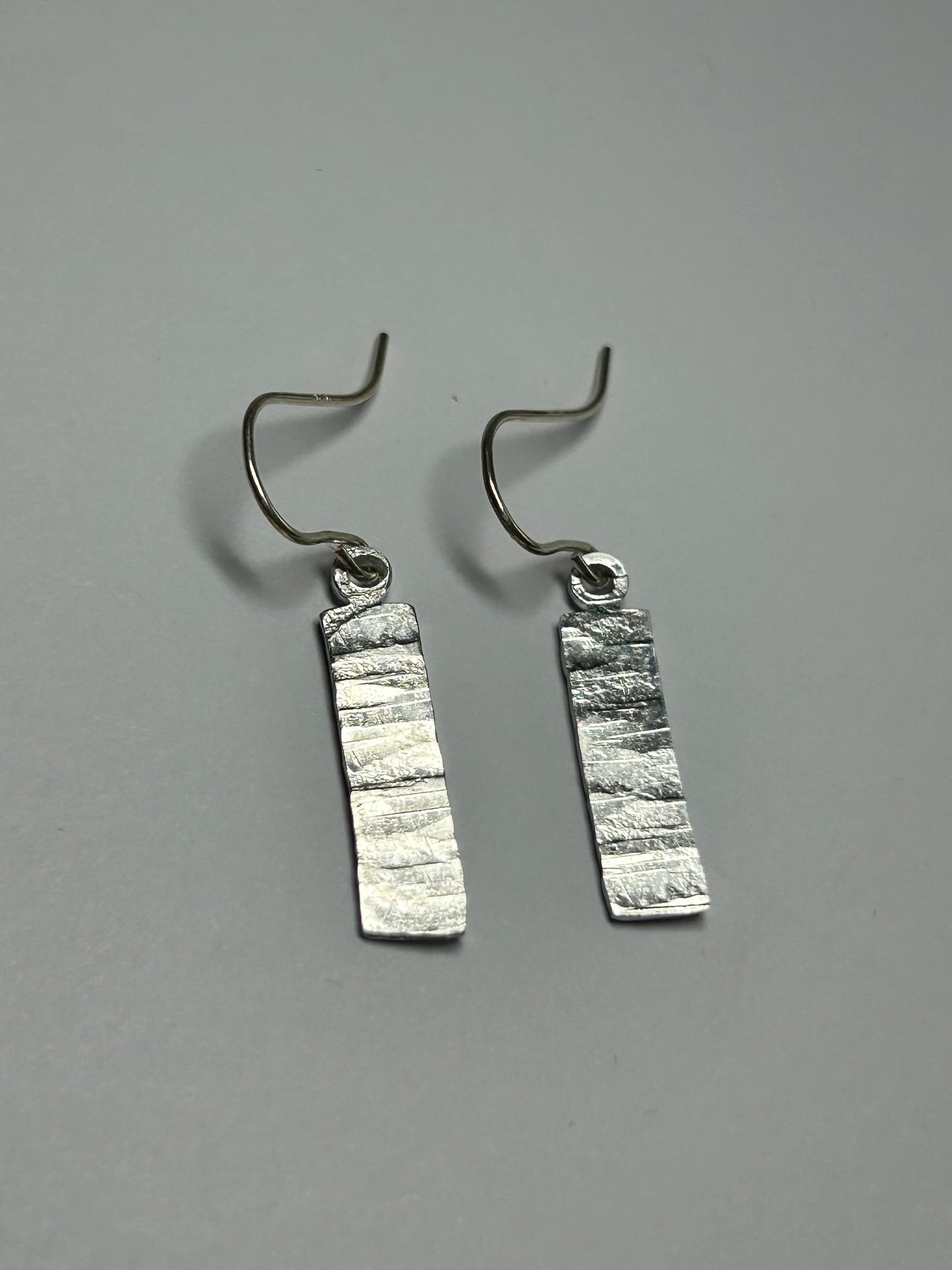 Hammered Silver Aluminum Earrings with Sterling Silver Earwires