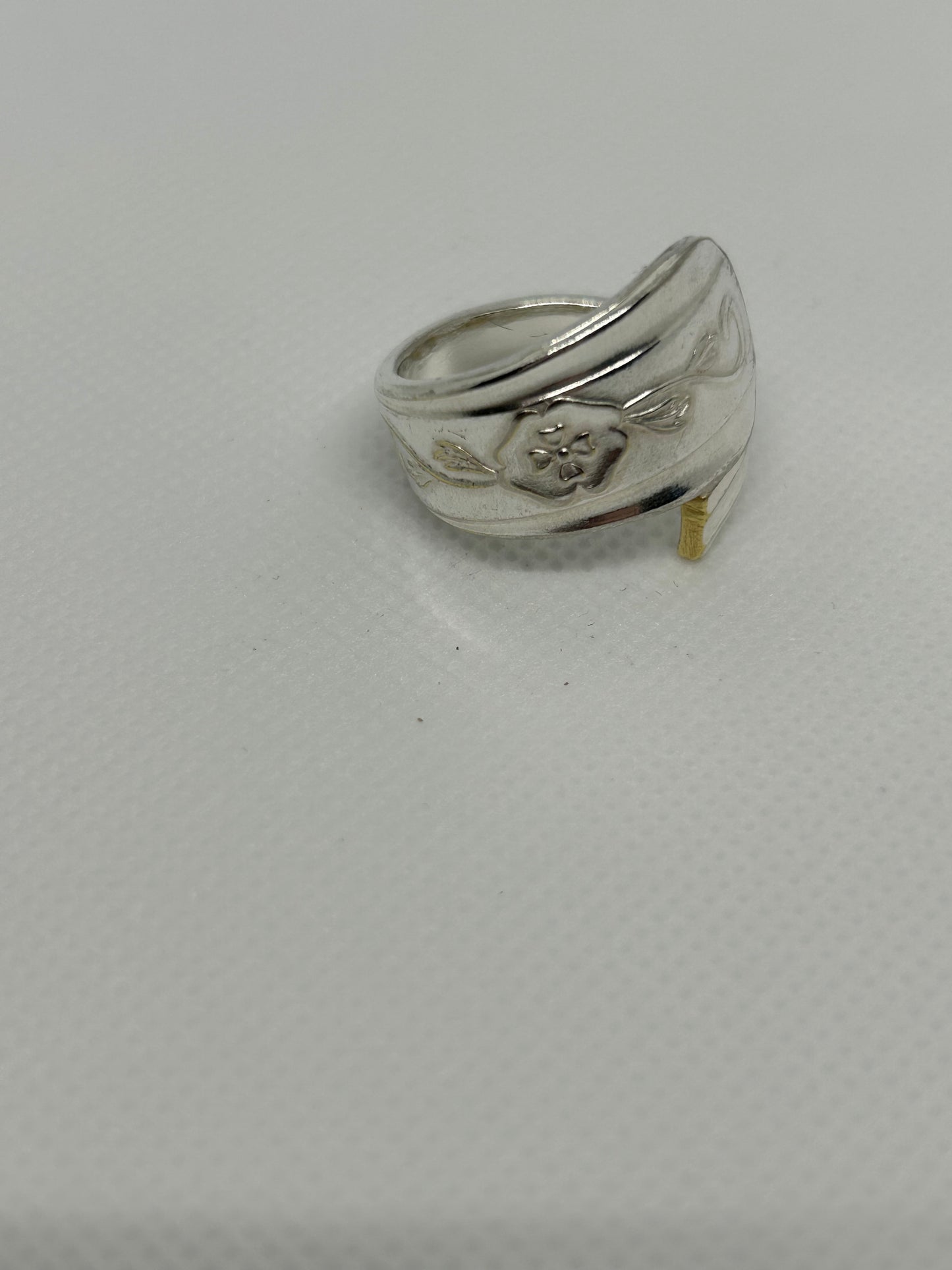 Floral Swirl Stripe Spoon Ring