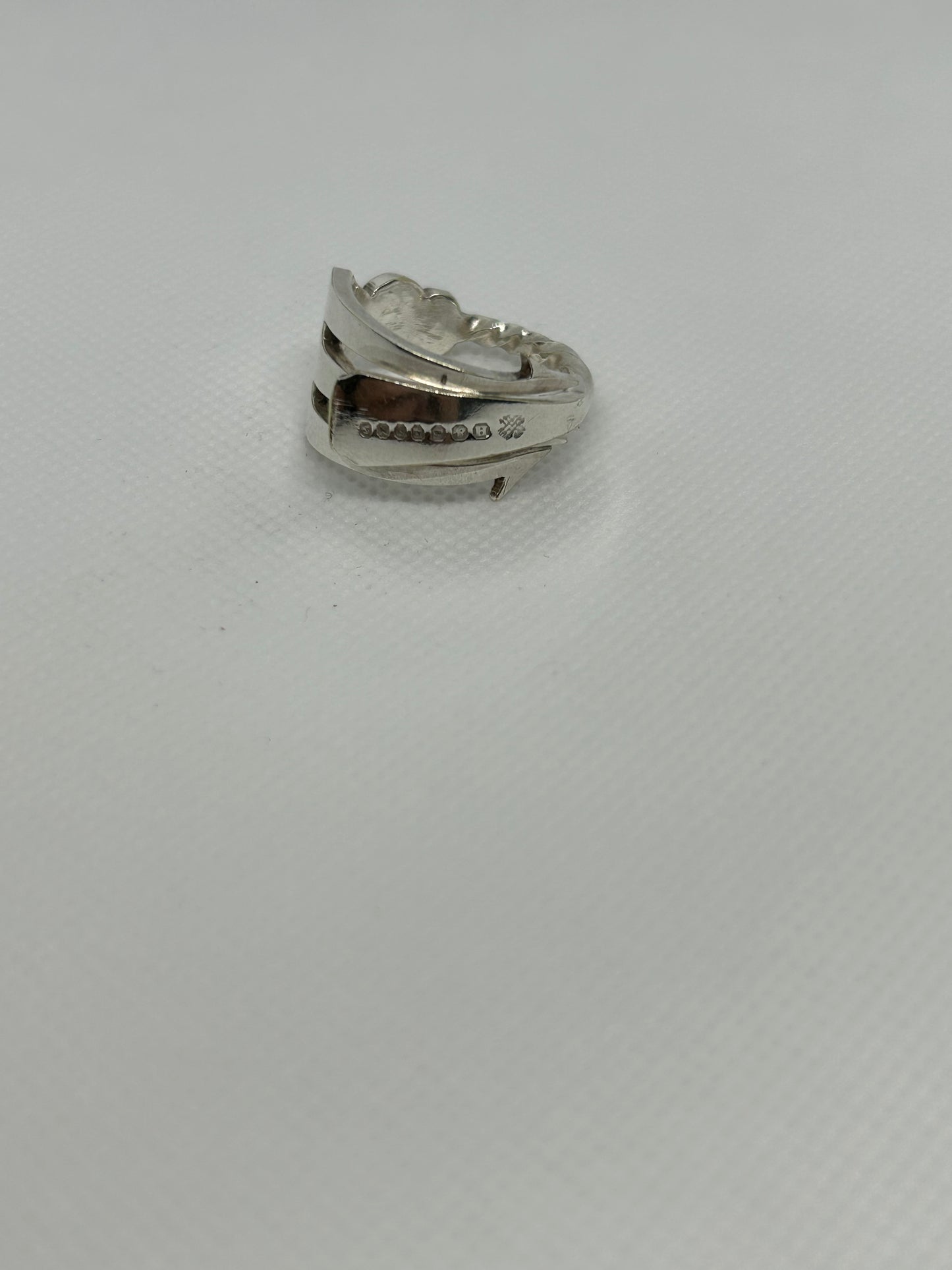 Pickle fork silver plated ring